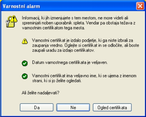 La finestra del alarme