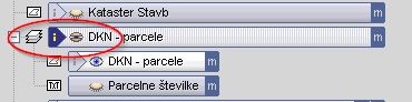 Izberemo 'i' na sloju Parcele