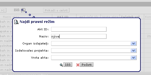 Kriterij za iskanje