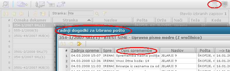zadnji pasica za obvestila
